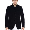 Men's Single  Bandhgala Regular Fit Blazer (Navy, 46)