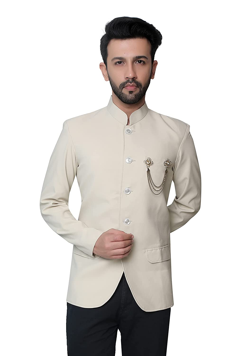 Cotton Blend Solid, Festive & Wedding Men Bandhgala