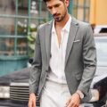 Men's Casual Suit Blazer Jackets Lightweight Sports Coats One Button