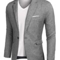 Men's Casual Suit Blazer Jackets Lightweight Sports Coats One Button