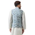 Men's Silk Blend Red Printed ONLY Nehru Jacket