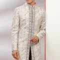 Grey & Pink Embroidered Indowestern Set