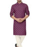 Men’s Cotton Blend Foil Print Kurta Pajama Set